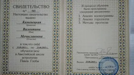 Свидетельство астролога 1